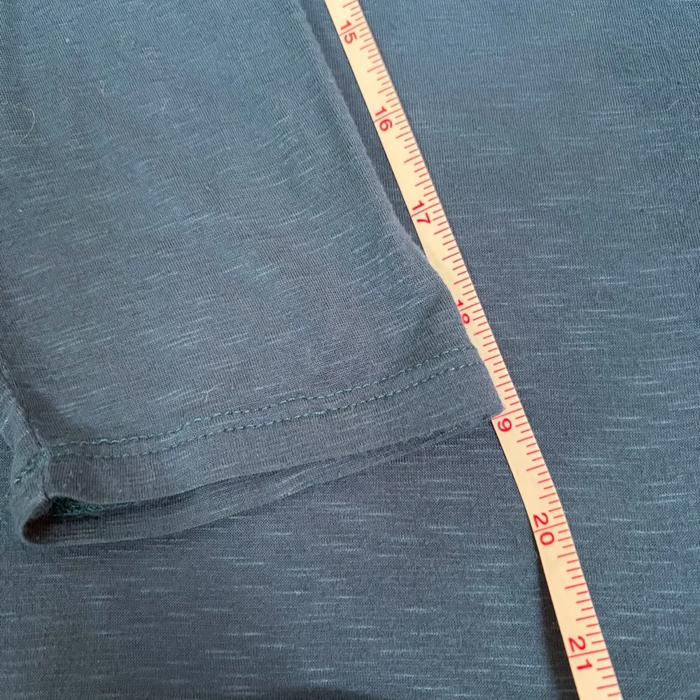 Olivia Moon Teal Blue Drape Open Back Knit Top Sz M Long Sleeve Made In USA EUC